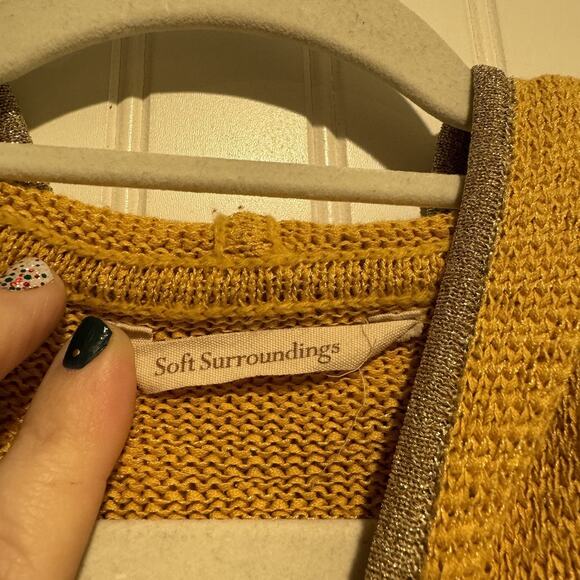 Soft Surroundings Southwestern Knit Zip Up Hooded Cardigan Sweater Size Large - Picture 5 of 8